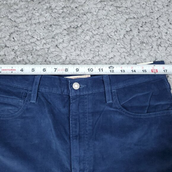 Levi's Premium Ribcage Bell Bottom Corduroy Jeans Wide Leg Blue Size 32 x 32 - Picture 9 of 12